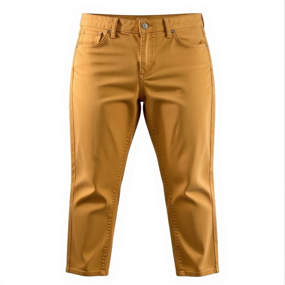 A.n.a Womens Skinny Ankle Pants Size 14 Yellow Cotton Blend
